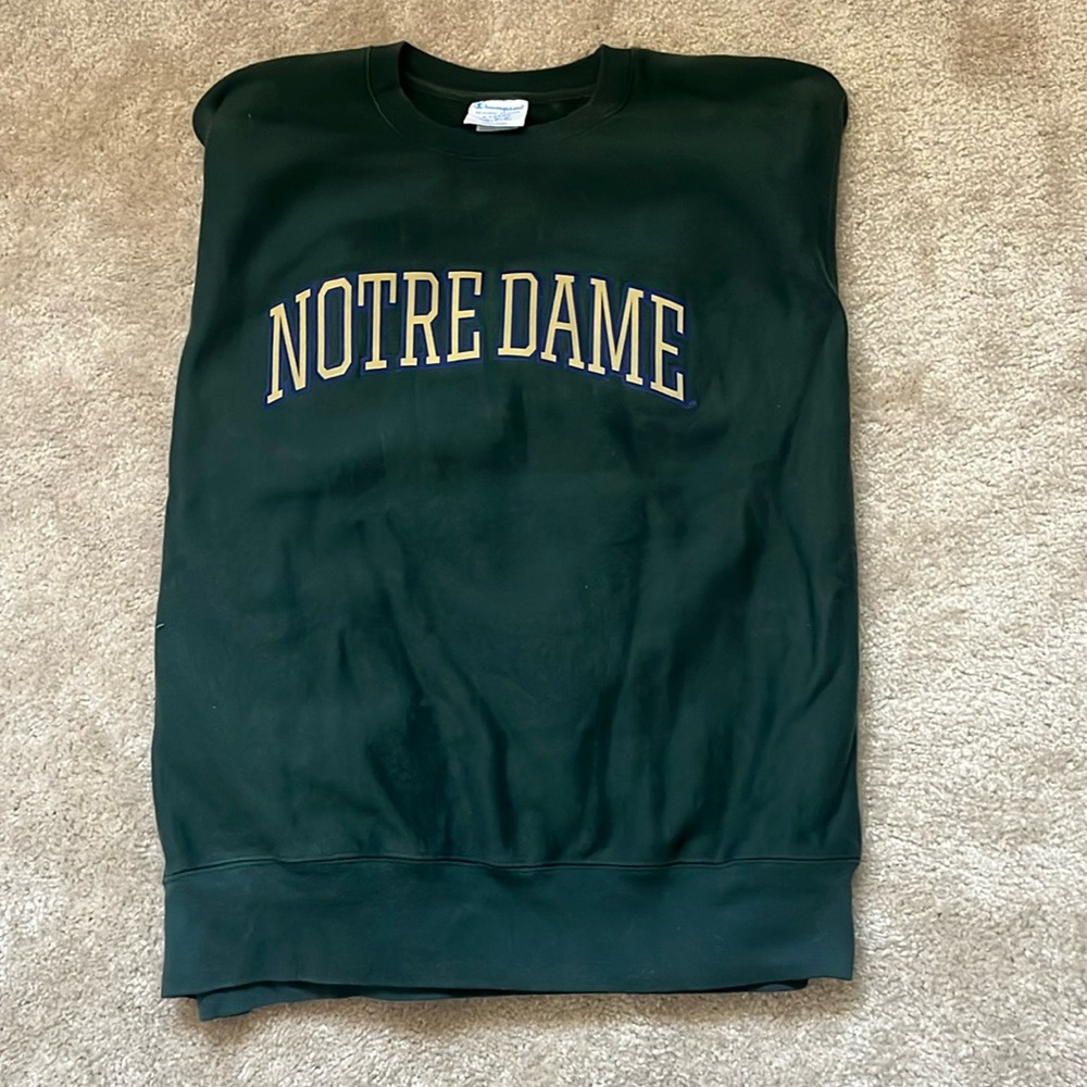 Notre Dame Champion Crewneck - Stitched lettering
